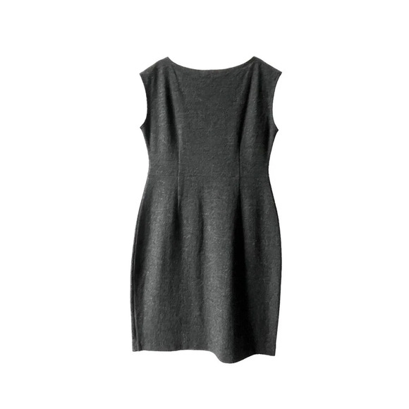 Eileen Fisher Charcoal Gray 100% Wool Crepe Sleeveless Dress SZ Petite M… - Picture 2 of 6
